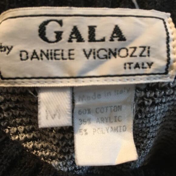 Gala by Daniel Vignozzi Vintage 1980's Black & White Graphic Print Sweater M - Picture 6 of 6